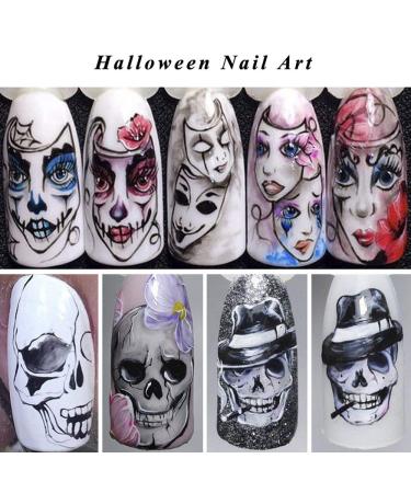 Halloween Nail Stickers - Day of The Dead Water Transfer Decals for Manicure - 25 Sheets - Buy Online on GoSupps.com
