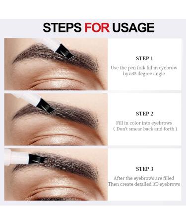 ChAusa 4 Pcs Liquid Eyebrow Pencil Waterproof Eyebrow Pencil Eyebrows with Micro-Fork Tip Waterproof and Sweat-Proof for Natural Looking Eyebrows Makeup - Buy Online on GoSupps.com