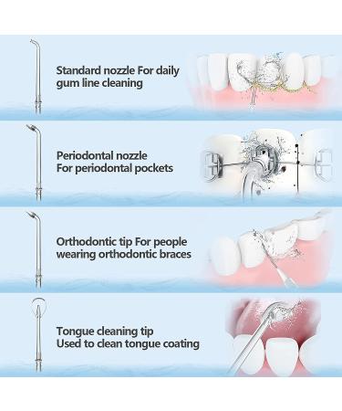 YUNERFEEL Cordless Water Flosser with Telescopic Tank | Rechargeable & Portable Oral Irrigator - IPX8 Waterproof, 3 Modes for Teeth, Braces & Bridges - White - Buy Online on GoSupps.com