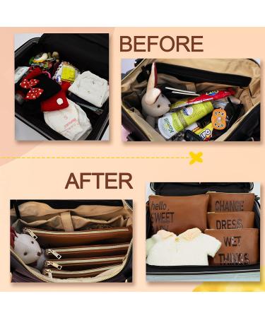 Omanmoli Leather Diaper Bag Organizing Pouches - Brown | Baby Diaper Bag Organizer with Dry Wet Bags - Buy Online on GoSupps.com