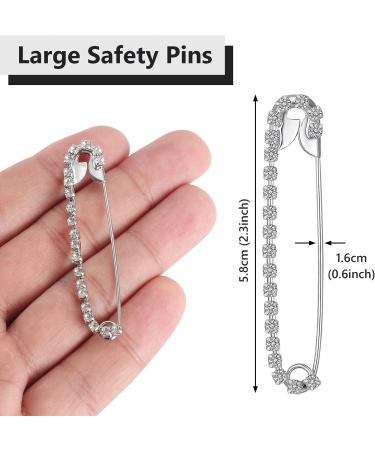 Silver Rhinestone Peach Heart Safety Pins Brooches Set - 10 Pieces for Skirts, Sweaters, Scarves, Hats - Stylish Jewelry Accessories - Buy Online on GoSupps.com
