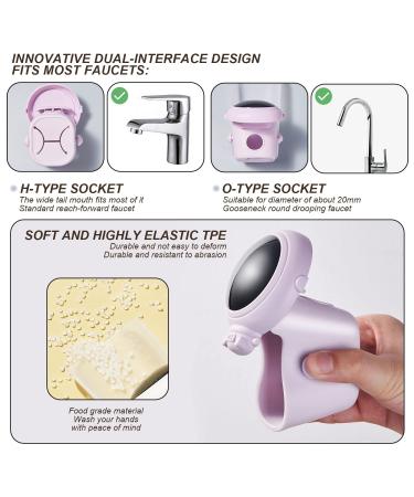 Buy Mylerct 2 Cartoon Astronaut Faucet Extension for Kids | Safe Non-Hurtful Tap Extender for Kitchen & Bathroom - Blue & Purple - Buy Online on GoSupps.com