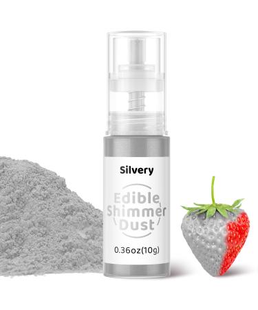 Wwtop edible glitter 10g glitter powder for drinks glitter spray edible glitter dust glitter powder tasteless food coloring powder for cakes cocktails fondant drinks decor (silver) silvery