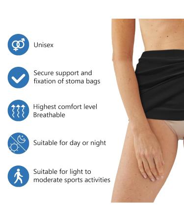 Ostomy Bag Covers & Support Garments | Stoma Belt with Inner Pocket | Hernia Support Light (Black S/M) - 33.5-44" Hip Circumference - Buy Online on GoSupps.com