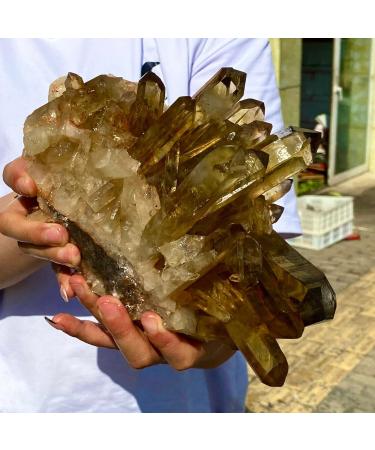 8LB Natural Citrine Cluster Specimen Quartz Crystal Suitable for Home ERTEYIN - Buy Online on GoSupps.com