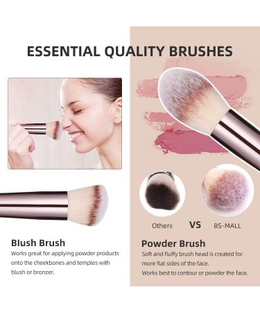 BS-MALL 16 Pcs Makeup Brushes Set with Stand | Synthetic Foundation, Powder, Concealers, Eye shadows, Blush | Champagne Gold Cosmetic Brushes with 3 Makeup Sponges - Buy Online on GoSupps.com