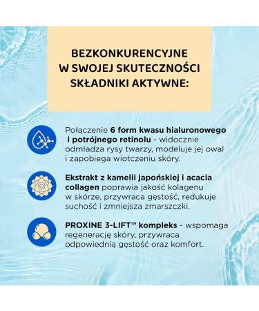 EVELINE COSMETICS Biohyaluron 3x Retinol Lifting System Anti Aging Filler Restoring Cream Rejuvenating 60+ PROXINE 3Lift 6in1 Vegan formula 97 natural composition 50 ml - Buy Online on GoSupps.com