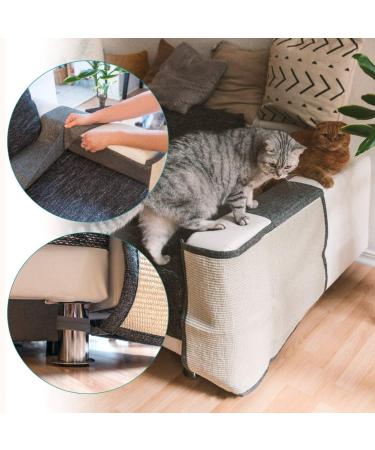 Navaris Cat Scratch Mat Sofa Protector - Natural Sisal Furniture Scratching Pad - Dark Grey Left - Buy Online on GoSupps.com