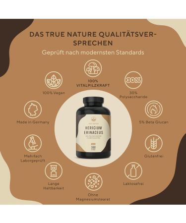 Lions Mane Mushroom 360 Capsules - 30:1 Extract 60 000mg Vegan Lab Tested - True Hericium Erinaceus - Made in Germany - Buy Online on GoSupps.com