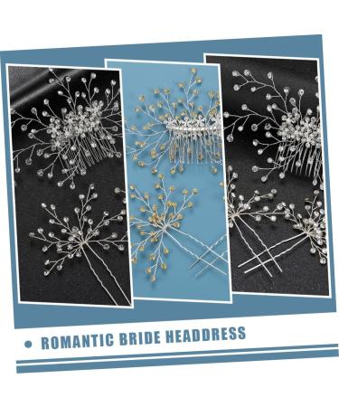 minkissy Pearl Hair Clip 3 Sets Bridal Headwear Rhinestone Hair Clip Wedding Bridal Hairpin Wedding Hair Side Comb s for Wedding Hair Teasing Comb Decor Hair Comb Zinc Alloy Bride Pearl - Buy Online on GoSupps.com
