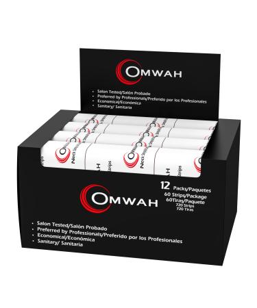 OMWAH Neck Strips (1 Carton- 720 Strips) 12 Packs W/60 Strips Per Pack - Professional Neck Strips for Hair Cutting, Barber and Hair Salon 720 Count (Pack of 1)
