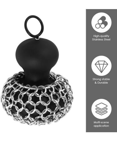 Kecung Cast Iron Chainmail Scrubber Cast Iron Skillet Cleaner for Fry Pan Cleaner Cast Iron Skillet Cleaner Chain Black - Buy Online on GoSupps.com