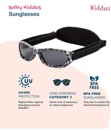 Kiddus Baby Sunglasses | Newborn to 2 Years | UV400 Protection | Pirate Pattern - Buy Online on GoSupps.com
