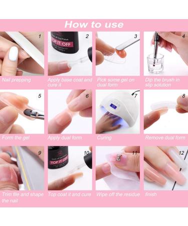 Makartt Poly Nail Gel Kit with 6W UV LED Nail Lamp - Clear Pink Fall Winter Nail Extension Set with Portable USB Nail Dryer - 60S Timer - Buy Online on GoSupps.com