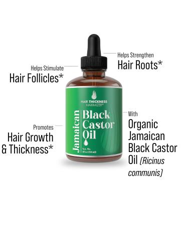 Hair Thickness Maximizer Jamaican Black Castor Oil 1fl Oz - Pure Unrefined Oil for Hair, Eyelashes & Eyebrows - Prevent Hair Loss & Thinning - for Men & Women - Buy Online on GoSupps.com