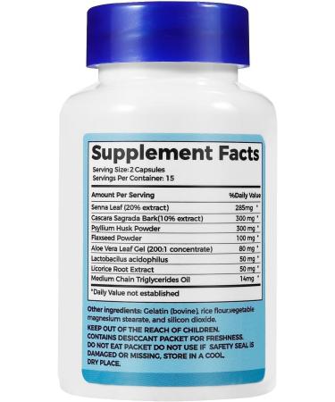 2 Bottle 15 Day Gut Cleanse Gut and Colon Support Advanced 15 Day Gut Cleanse Detox for Women & Men with Senna Cascara Sagrada & Psyllium Husk Non-GMO (2 PCS 60 Capsules) - Buy Online on GoSupps.com