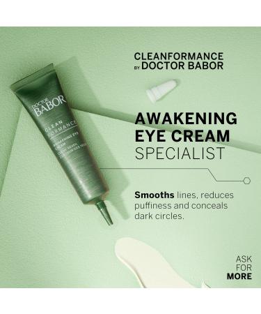 BABOR Cleanformance Awakening Eye Cream with Hyaluronic Acid - Dark Circles, Puffy Eyes & Bags - Clean Beauty, Vegan - Buy Online on GoSupps.com
