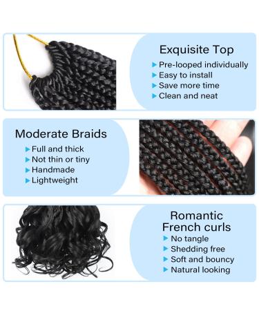 10 Inch French Curly Crochet Hair for Black Women - Goddess Box Braids with Curly Ends | Pre-Looped Kids Crochet Hair - Short Knotless French Curls - Buy Online on GoSupps.com