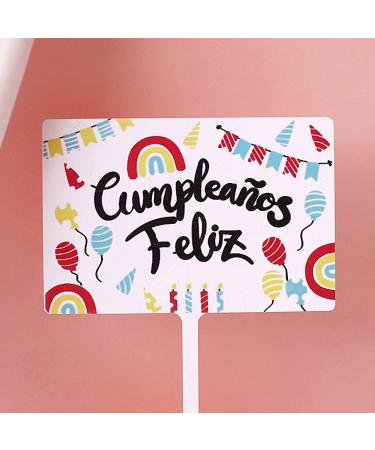 Personalised Cake Toppers Cake Decorations Colorful Acrylic Cake Toppers Happy Birthday Cake Topper in Spanish for Party Decoration Baking Decor Supplies (Color : 1pc Ykl053b) (Color : 1pc Ykl053a) ( 1pc Ykl053i - Buy Online on GoSupps.com