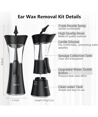 Manual Ear Wax Removal Kit - One-Hand Control Ear Cleaner Tool Easy to Use Ear Irrigation Flushing System with Soft Silicone Tip for Effective & Safe to Clean Ear Built Up Wax Home Use(Black) - Buy Online on GoSupps.com
