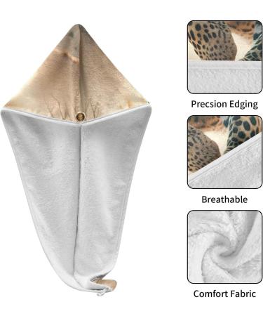 Leopard Desert Hair Towel 2 Pack | Super Absorbent Quick Dry Hair Turbans for Women & Girls - Buy Online on GoSupps.com