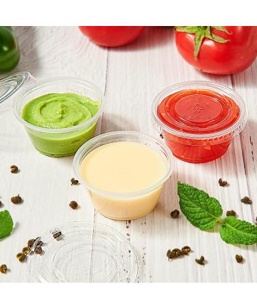 200 Sets 2 oz Disposable Plastic Portion Cups with Lids for Sauces, Jello Shots, and Souffles - Buy Online on GoSupps.com
