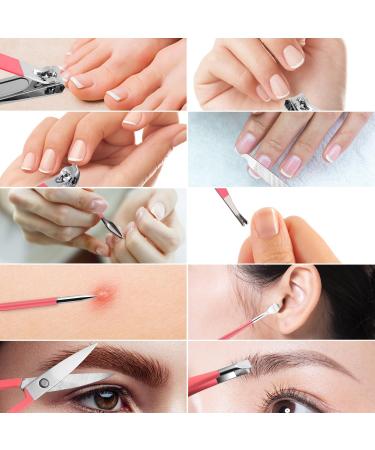 Professional 10pcs Manicure Set - Stainless Steel Nail Clippers & Pedicure Tools in Sakura Pink - Ideal for Travel - Buy Online on GoSupps.com