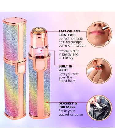 UNbit Eyebrow Trimmer 2 in 1 Electric Eyebrow Trimmer Makeup Painless Eye Brow Epilator Mini Shaver Razors Women Portable Facial Body Hair Remover Trimmer (Color : Rainbow) - Buy Online on GoSupps.com