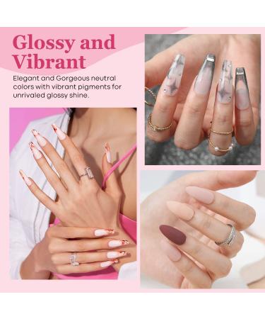 32 Pcs Dip Powder Nail Kit - Modelones 20 Colors Nude Pink Dipping Powder Set for DIY Manicure & Nail Art - TopBase Coat & Activator Included - Buy Online on GoSupps.com