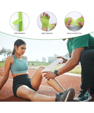 Self Adhesive Elastic Bandage Wrap - ForTomorrow 24 Pack 2 x 5 Yards - Breathable, Waterproof, Assorted Colors - Ideal for First Aid, Sports, and Pet Care - Buy Online on GoSupps.com