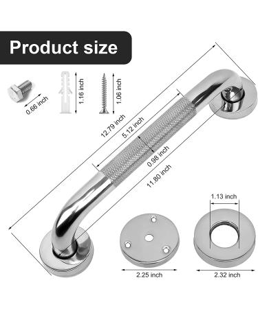 2 Pack 12 Inch Anti-Slip Bathroom Grab Bar  LONVICHTT Stainless Steel Shower Handle  Knurled Safety Hand Rail  Support Balance Armrest  Elderly  Pregnant  Children  Handicap Senior Assist Bath Handle 12 Inch Shower Grab Bars - Buy Online on GoSupps.com