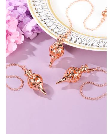 Crystears Rose Gold Copper Filigree Pendulum - Spiritual Jewelry for Divination & Reiki Healing - Buy Online on GoSupps.com