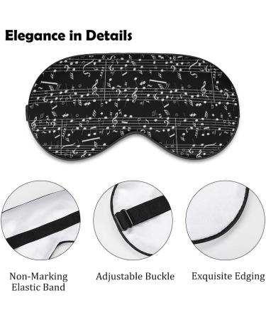 Musical Notes Sleep Mask - Adjustable Blindfold for Sleeping, Blocking Light - Ideal for Night, Travel, Nap - Men, Women - Buy Online on GoSupps.com
