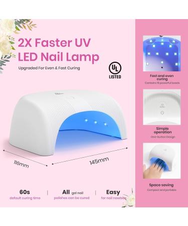 beetles Gel Nail Polish Kit with UV light Starter Kit 12 Colors Nude Pink White Purple Glitter Neutral Soak Off LED Set Wedding Theme DIY Manicure Salon Holiday Gifts - Buy Online on GoSupps.com