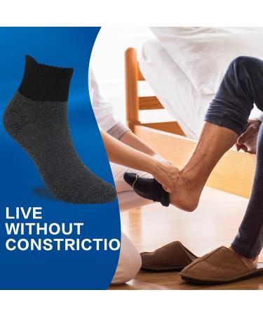 Athlemo Bamboo Diabetic Socks 6 Pairs for Men & Women | Circulation Support No-Binding Ankle | Black/White/Pink | Size 9-11 - Buy Online on GoSupps.com