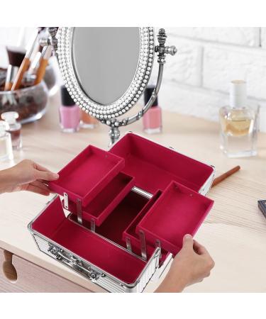 Frcolor Aluminum Makeup Vanity Case - Silver Cosmetic Organizer Box for Travel & Storage - Buy Online on GoSupps.com