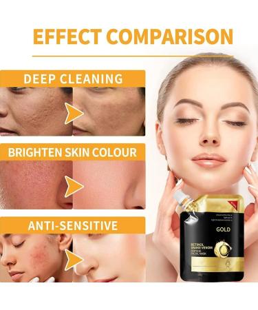 Anti-Aging Gold Collagen Facial Mask Anti-Aging Retinol Gold Facial Mask Gold Firming Snake Venom Face Mask Retinol Gold Mask Gold Face Mask for Moisturizing Removes Blackheads & Oils 100g - Buy Online on GoSupps.com