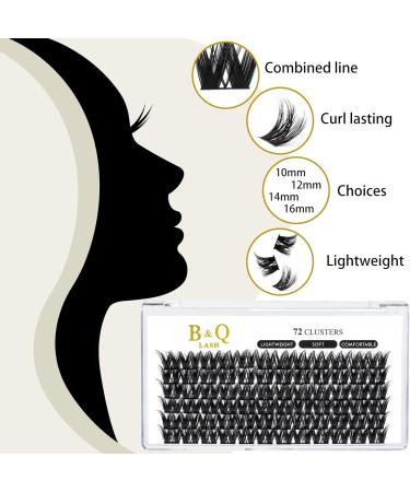 16mm D Curl B&Q Lash Clusters - 72 Natural DIY Eyelash Extensions - Buy Online on GoSupps.com