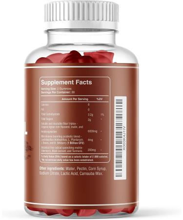 Nutriissa Flaxseed Probiotic Gummies 60ct | Fiber Supplement for Digestive Health | Gluten-Free & 6000mg - Buy Online on GoSupps.com