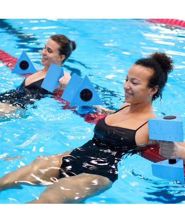 4 Pcs Triangular Aquatic Exercise Dumbbells Set - Blue EVA Foam Water Weights for Pool Exercise - Resistant Water Aerobics Equipment - Buy Online on GoSupps.com