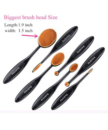 Duorime 7pcs Black Oval Makeup Brush Set - Contour, Powder, Concealer, Foundation, Eyeliner - Cosmetics Tool Assortment - Buy Online on GoSupps.com