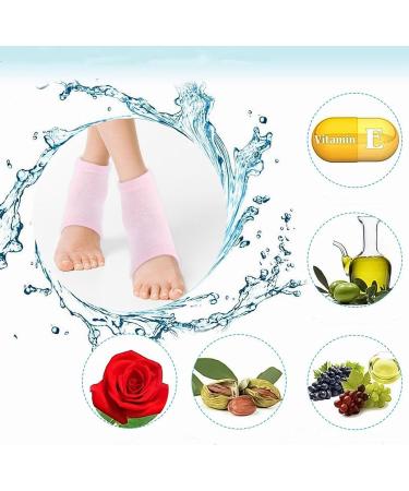 Moisturizing Socks 3 Pairs-Moisturizing/Gel Heel Socks for Dry Cracked Heels Open Toe Socks Ventilate Gel Spa Socks to Heal and Treat Dry Gel Lining Infused with Vitamins (Pink Purple Grey) - Buy Online on GoSupps.com