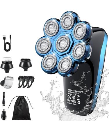 Glatens razor men electrical 8D electric shaver head grazing bald head for 0.0 mm IPX6 waterproof wet and dry shaver LCD display USB charging