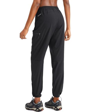 SANTINY Women's Lightweight Quick Dry Hiking Cargo Pants - UPF 50 Outdoor Capris with Zipper Pockets | 01-Black, X-Large - Buy Online on GoSupps.com