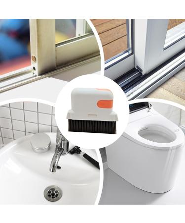 Hard Bristle Crevice Cleaning Brush - Toilet Scrub Brush | Hard Bristle Crevice Cleaning Brush Grout Dustpan Cleaner Brush for Shower Tile Bathroom Orange1 - Buy Online on GoSupps.com
