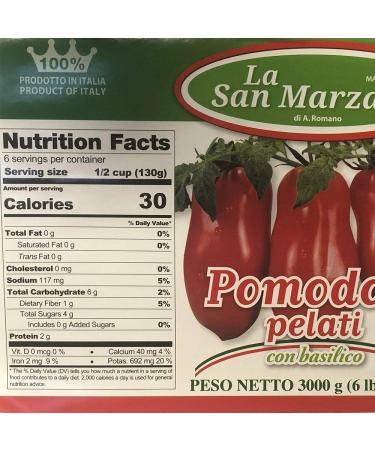 La San Marzano Peeled Tomatoes with Basil Leaf 106 oz. - Authentic Italian Tomato Product - Buy Online on GoSupps.com