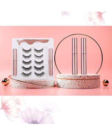 Magnetic Eyelash with Eyeliner Kit - 5 Pairs Natural Look Reusable Lashes - Includes Tweezers - 13 Piece Set - 5D - Buy Online on GoSupps.com