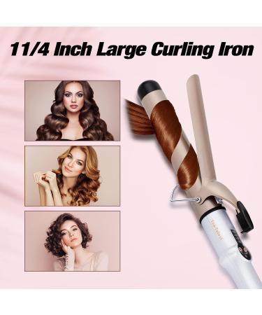 Ten-Tatent 32mm Ceramic Tourmaline Curling Tongs - Dual Voltage Curling Wand for Long & Short Hair - Adjustable Heat - White - Buy Online on GoSupps.com