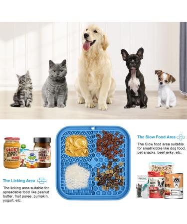 Lick Mat for Dogs Cats - CIICII Dog Slow Feeder Licking Mat with Suction Cups and Orange Spatula - Anti-Slip Food Grade Silicone - 7.9*7.9 Inch - Buy Online on GoSupps.com