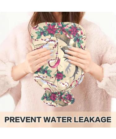 Naanle Christmas Deer Hot Water Bottle - 1L Transparent Warm & Cold Therapy for Pain Relief | Ideal for Bed Hands & Feet - Buy Online on GoSupps.com